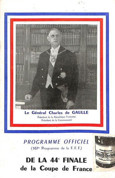 null Programme officiel de la finale de la Coupe de France 1961 opposant Nîmes à...