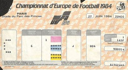null Ticket for the Final of the 1984 European Championship between France and Spain...