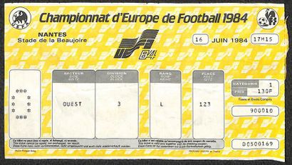 null Ticket for the Final of the 1984 European Championship between France and Spain...