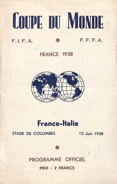 null Programme officiel du Quart de Finale de Coupe du Monde 1938 entre la France...