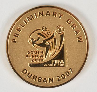 null Official medal of participant for the group draw in Durban in 2007 for the 2010...
