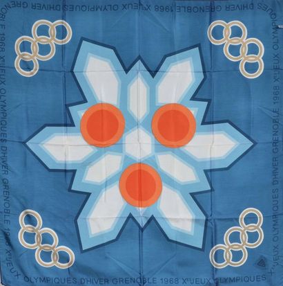 null GRENOBLE 1968. A placemat and two scarves bearing the effigy of the X Olympic...