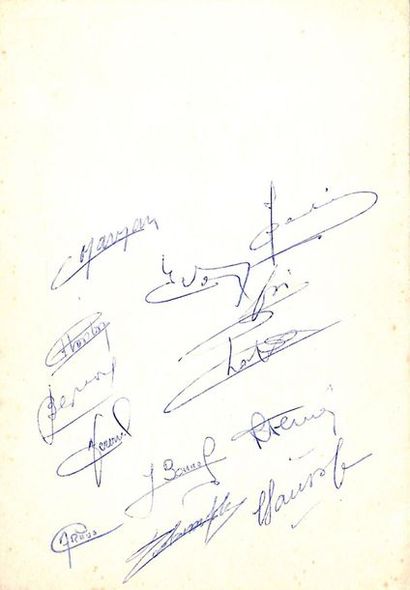null Post-match menu of the meeting between Spain and France on 9 January 1963 with...