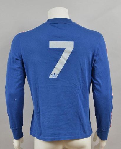 null N°7 jersey of the French U21 team worn during the 1976 international season....
