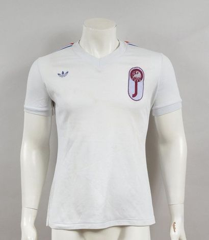 null N°6 jersey of the French Juniors team worn during the 1979-1980 international...