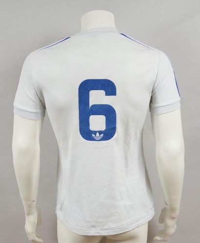 null N°6 jersey of the French Juniors team worn during the 1979-1980 international...