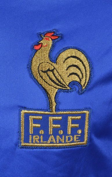null Maillot N°18 de l'équipe de France pour le match de qualification pour la Coupe...
