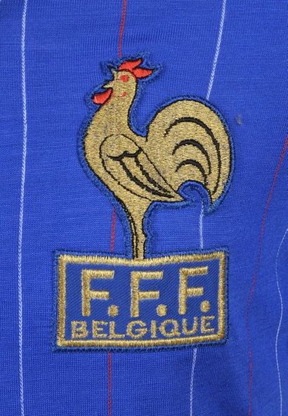null Maillot N°19 de l'équipe de France pour le match de qualification pour la Coupe...