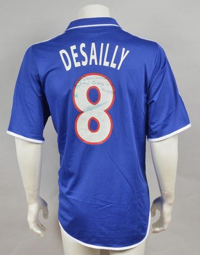 null Marcel Desailly. N°8 jersey of the French Team worn during the 1st Mid-Time...