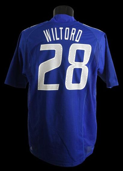 null Sylvain Wiltord. N°28 jersey of the French team for the match between the Girondins...