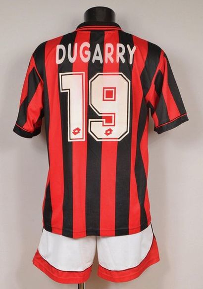 null Christophe Dugarry. N°19 jersey and shorts worn with AC Milan during the 1996-1997...