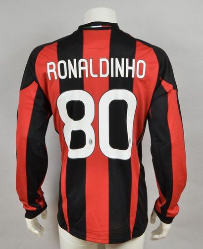 null Ronaldinho. Maillot N°80 du Milan AC pour la rencontre du Championnat d'Italie...