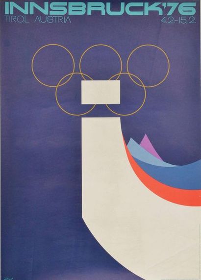 null INNSBRUCK 1976. Affiche officielle "Logo" des XIIème Jeux Olympiques d'hiver....