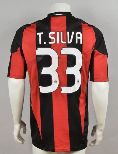 null Thiago Silva. Maillot N°33 du Milan AC pour la rencontre de 1/2 Finale de la...