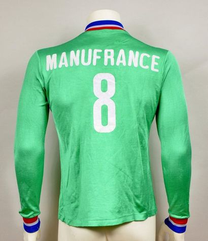 null Jean-Michel Larqué. AS St Etienne N°8 jersey worn during the 1975/1976 Championship...