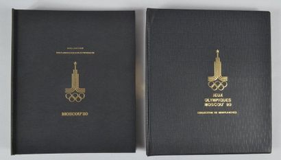 null MOSCOU 1980. Collections officielles du CIO. Ensemble de 3 albums et une boîte...