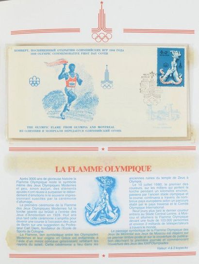 null MOSCOW 1980. Official IOC collections. Set of 3 albums and a box containing...