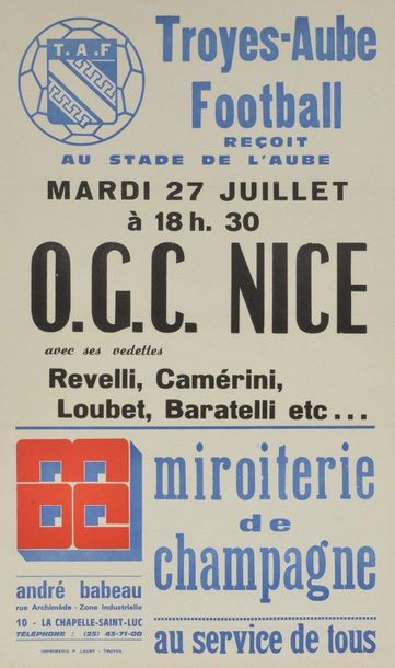 null OGC Nice. Set of 2 posters, one for the match between Troyes-Aube Football and...
