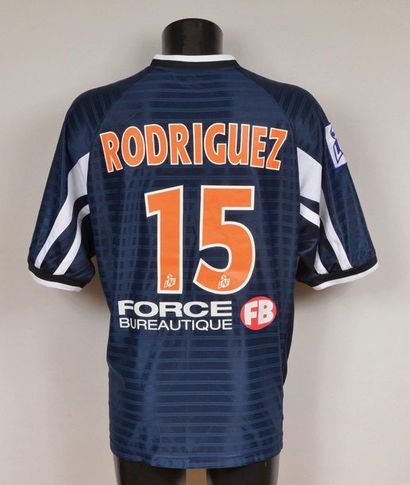 null Michel Rodriguez. Montpellier Hérault N°15 jersey worn during the 2000-2001...