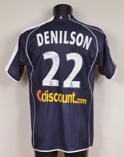null Denilson. Girondins de Bordeaux N°22 jersey worn during the 2005-2006 Championship...