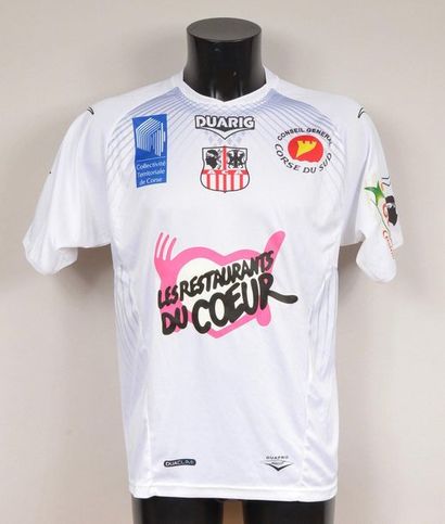 null Mehdi Mostefa. AC Ajaccio N°14 jersey worn during the 2011-2012 season of the...
