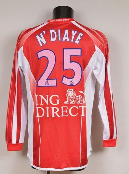 null Sylvain N'Diaye. N°25 LOSC jersey worn during the 2002-2003 season of the French...