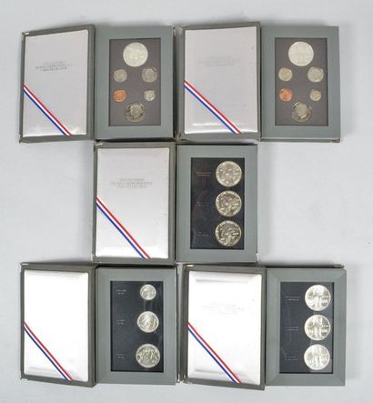 null LOS ANGELES 1984. Set of 5 collector's boxes including 2 with 3 commemorative...