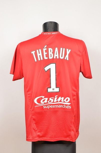 null Alexis Thebaux. N°1 jersey worn with Stade Brestois 29 during the 2012-2013...