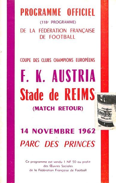 null Reims Stadium. Official program of the 1/8 final second leg of the European...