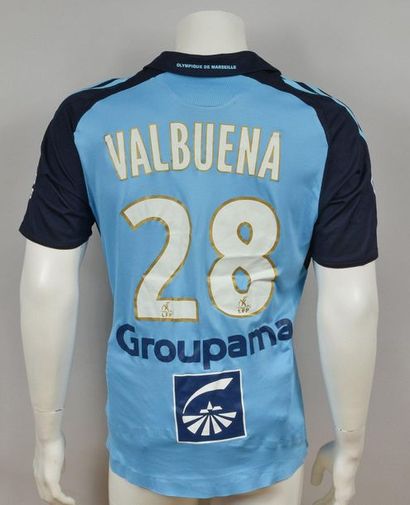 null Mathieu Valbuena. Olympique de Marseille N°28 jersey worn against Strasbourg...