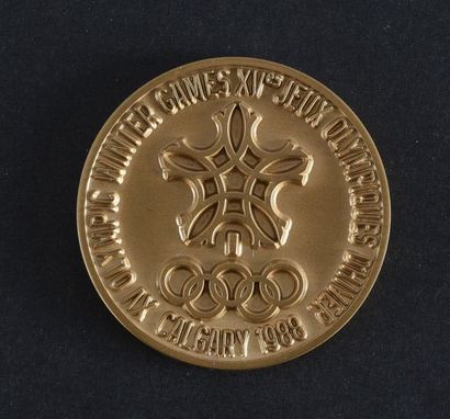 null CALGARY 1988. Médaille de participant pour la cérémonie d'ouverture. Graveur...