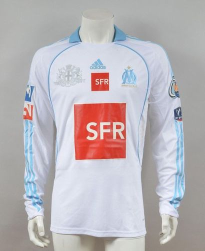 null Taye Taiwo. N°3 jersey of Olympique de Marseille for the 16th final of the French...