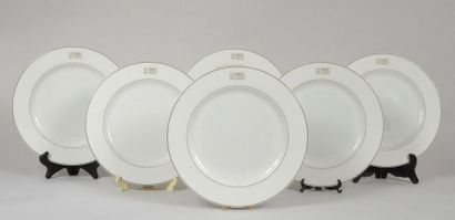 null Paris Saint-Germain. Set of 12 "Le Parc des Princes" plates from the former...