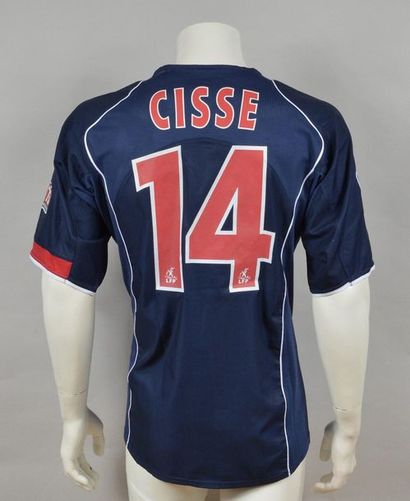 null Edouard Cissé. N°14 Paris Saint-Germain jersey for the 2004-2005 Championship...