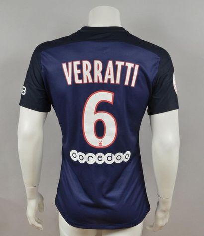 null Marco Verratti. Maillot N°6 du Paris St-Germain pour la Saison 2015-2016 du...