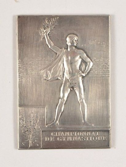 null PARIS 1900. Silver plate. "Gymnastics Championship". By F. Vernon. In silver....