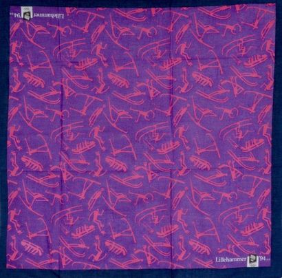 null LILLEHAMMER 1994. Set of 2 scarves bearing the effigy of the XVIIth Winter Games....