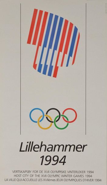 null LILLEHAMMER 1994. Ensemble de 9 affiches des Jeux Olympiques d'hiver. Divers...