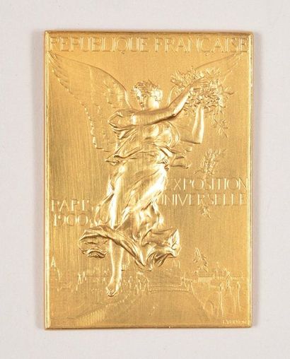 null PARIS 1900. Gilt plaque. "XXVIème fête Fédérale de Gymnastique" by F. Vernon.

Gold-plated...