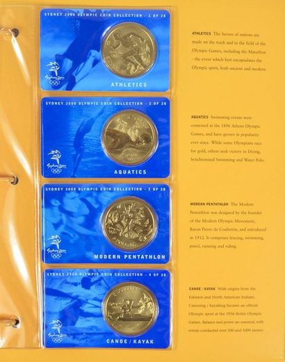 null SYDNEY 2000. Collection complète de 28 médailles en bronze doré représentant

les...
