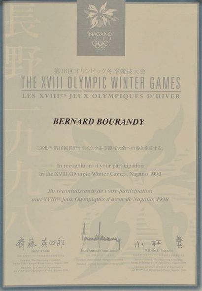 null Ensemble de 12 diplômes de participant attribués pour les Jeux de Munich 1972,...