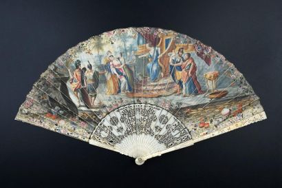 null The fainting of Esther, circa 1730-1740
Folded fan, the sheet of skin, mounted...