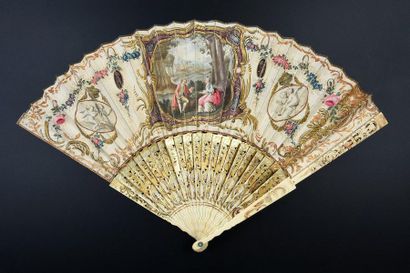 null Conversation in the ruins, circa 1740
Folded fan, the sheet of skin, mounted...