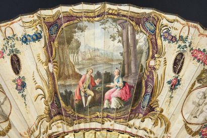 null Conversation in the ruins, circa 1740
Folded fan, the sheet of skin, mounted...