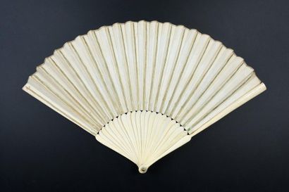 null La vie aux champs, circa 1740
Folded fan, the paper sheet, mounted in the English...