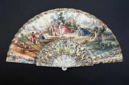null The joys of the great outdoors, circa 1750
Large folded fan, opening to 180...