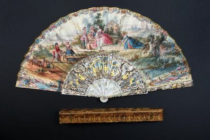 null The joys of the great outdoors, circa 1750
Large folded fan, opening to 180...