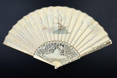 null The pretty shepherdess, circa 1740-1750
Folded fan, the sheet of skin mounted...