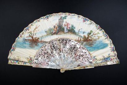 null Solomon and the Queen of Sheba, circa 1750
Rare and large fan called "full flight",...