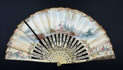 null The harvest season, circa 1760-1770
Folded fan, the skin leaf painted with a...